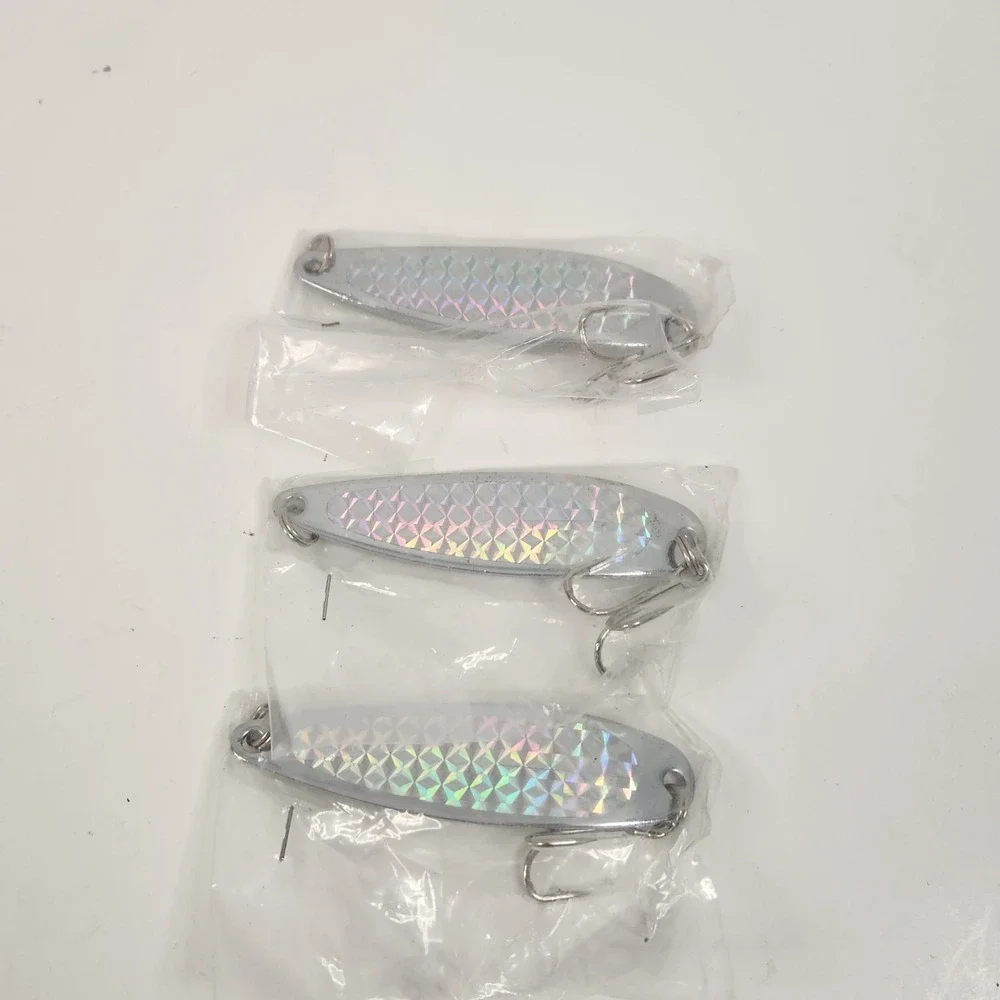 2oz Fishing Spoon Jig Treble Hook Holographic Laser casting crocodile Spoons New
